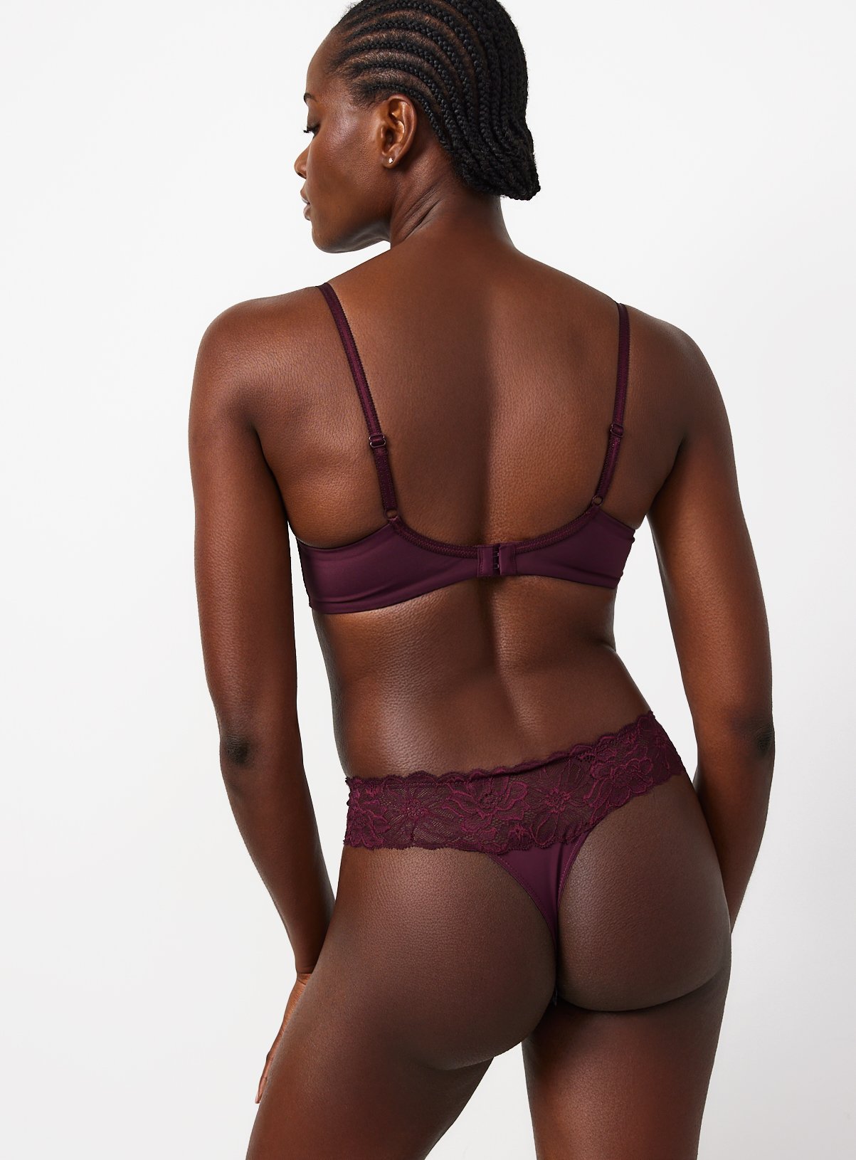 Dark Red Fleur Lace Thong 14 - Image 4 thumbnail
